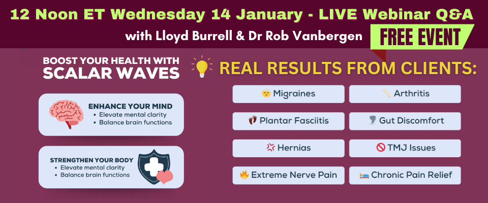 14 January - LIVE Webinar Q&A  with Lloyd Burrell & Dr Rob Vanbergen